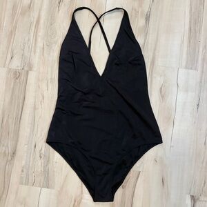 Black One Piece Stretch Swimsuit